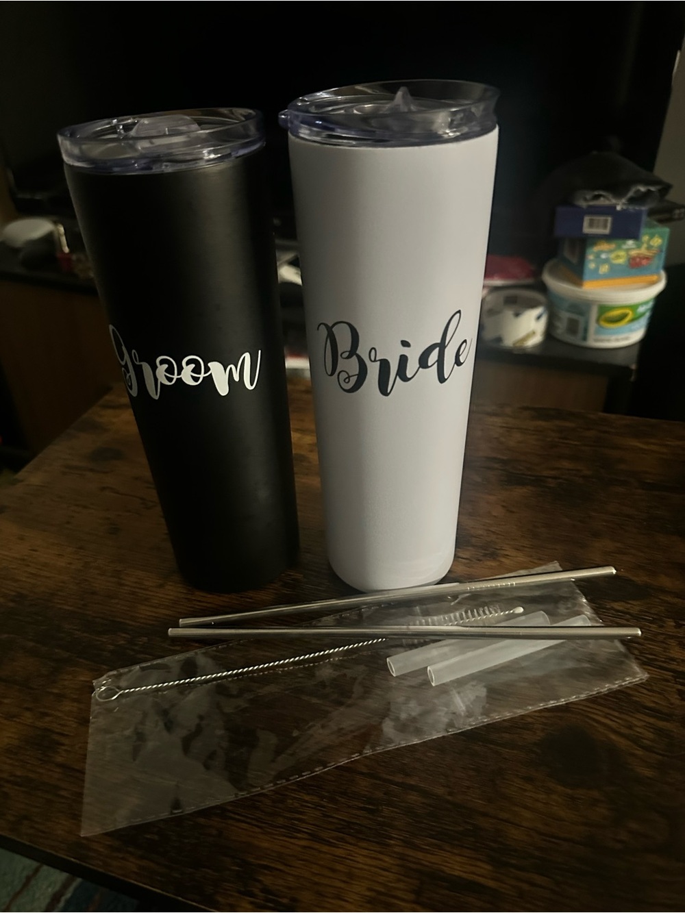 Bride White & Groom Black Stainless Steel Travel Tumblers - Set of 2